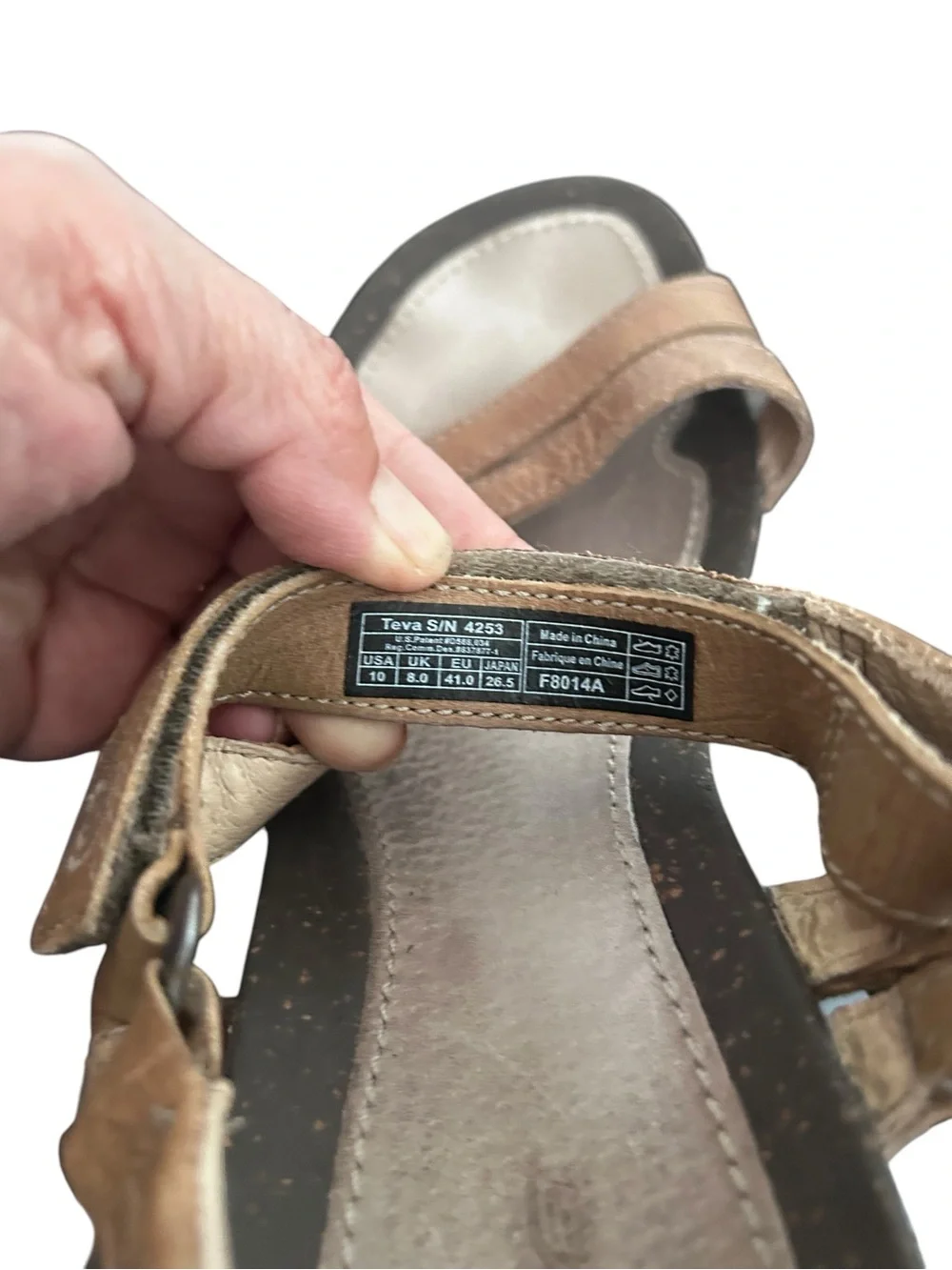 Teva Womens 4253 Brown Leather Wedge Sandals Comfort Shoes Size 10
